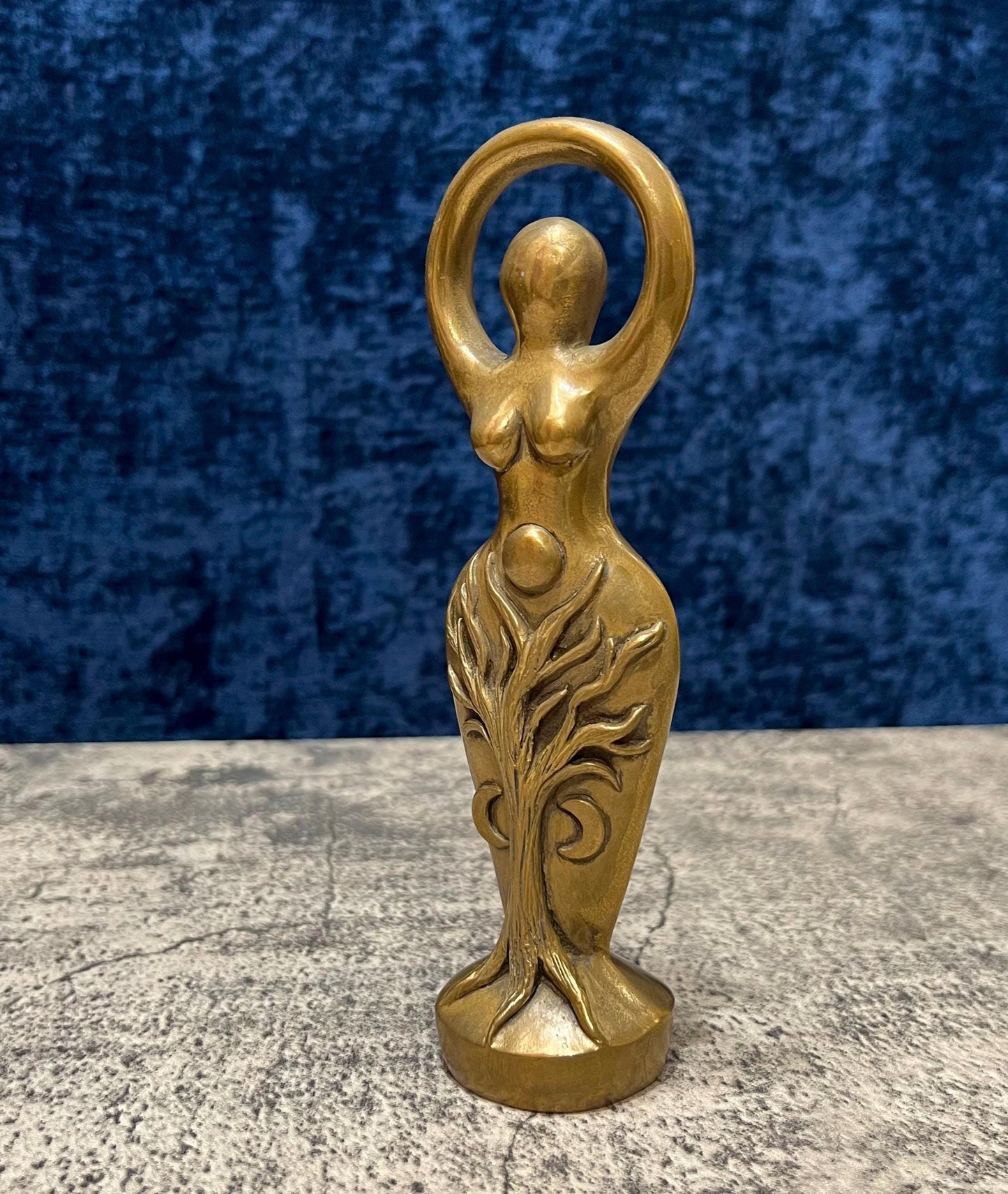 Spiral Lord and Spiral Goddess Cold Cast Bronze Vintage Statue Set - 7.5" Tall