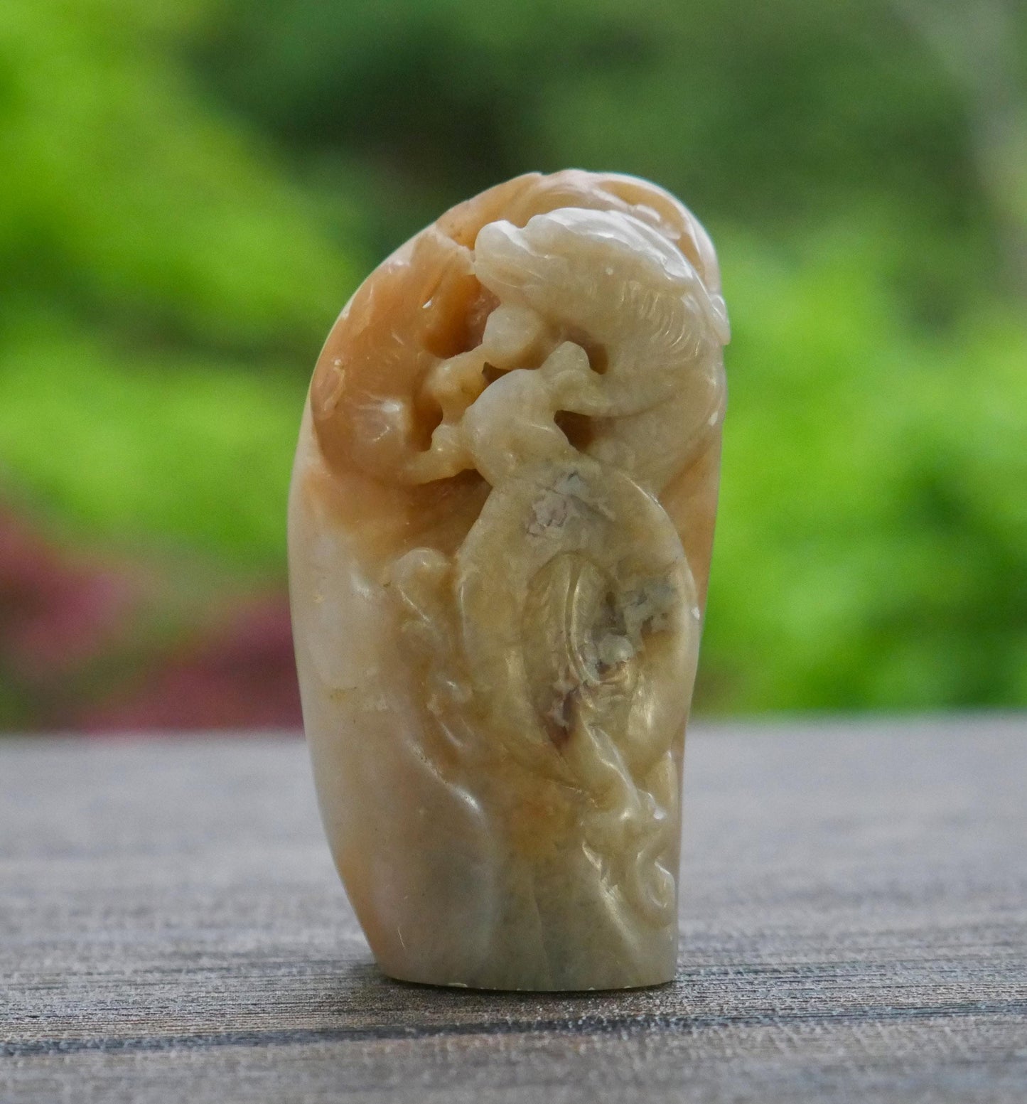 Vintage Chinese Carved Dragons Sculpture | Scholar’s Stone Carving | Asian Art Collectible