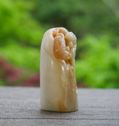 Vintage Chinese Carved Dragons Sculpture | Scholar’s Stone Carving | Asian Art Collectible