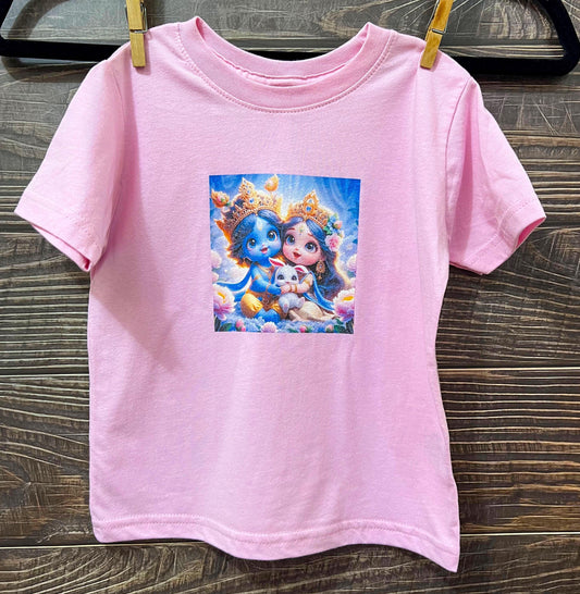Adorable Radha-Krishna Infant Cotton Jersey Tee Gift for Babies Infants