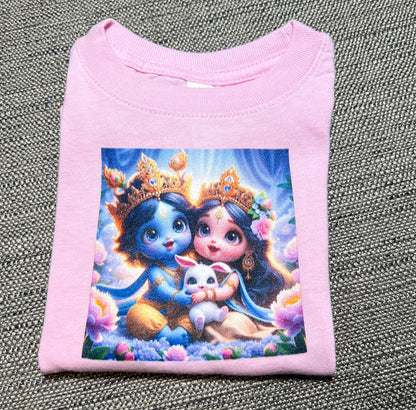 Adorable Radha-Krishna Infant Cotton Jersey Tee Gift for Babies Infants