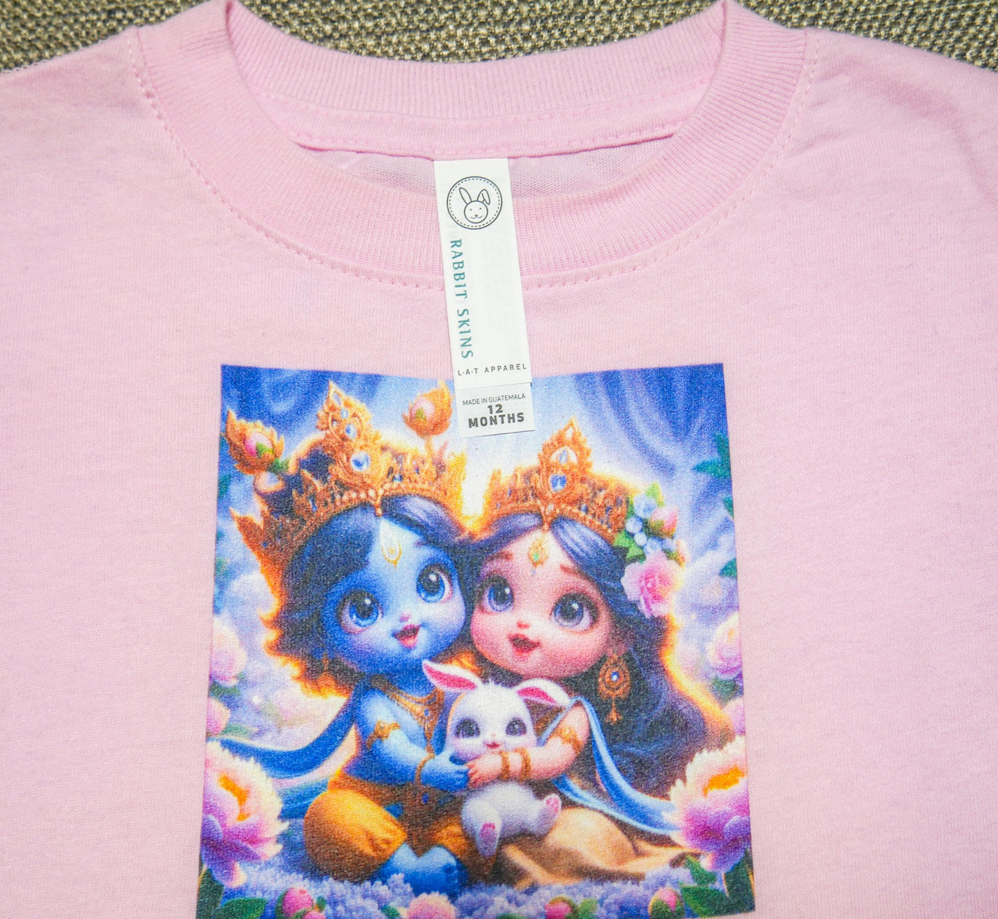 Adorable Radha-Krishna Infant Cotton Jersey Tee Gift for Babies Infants
