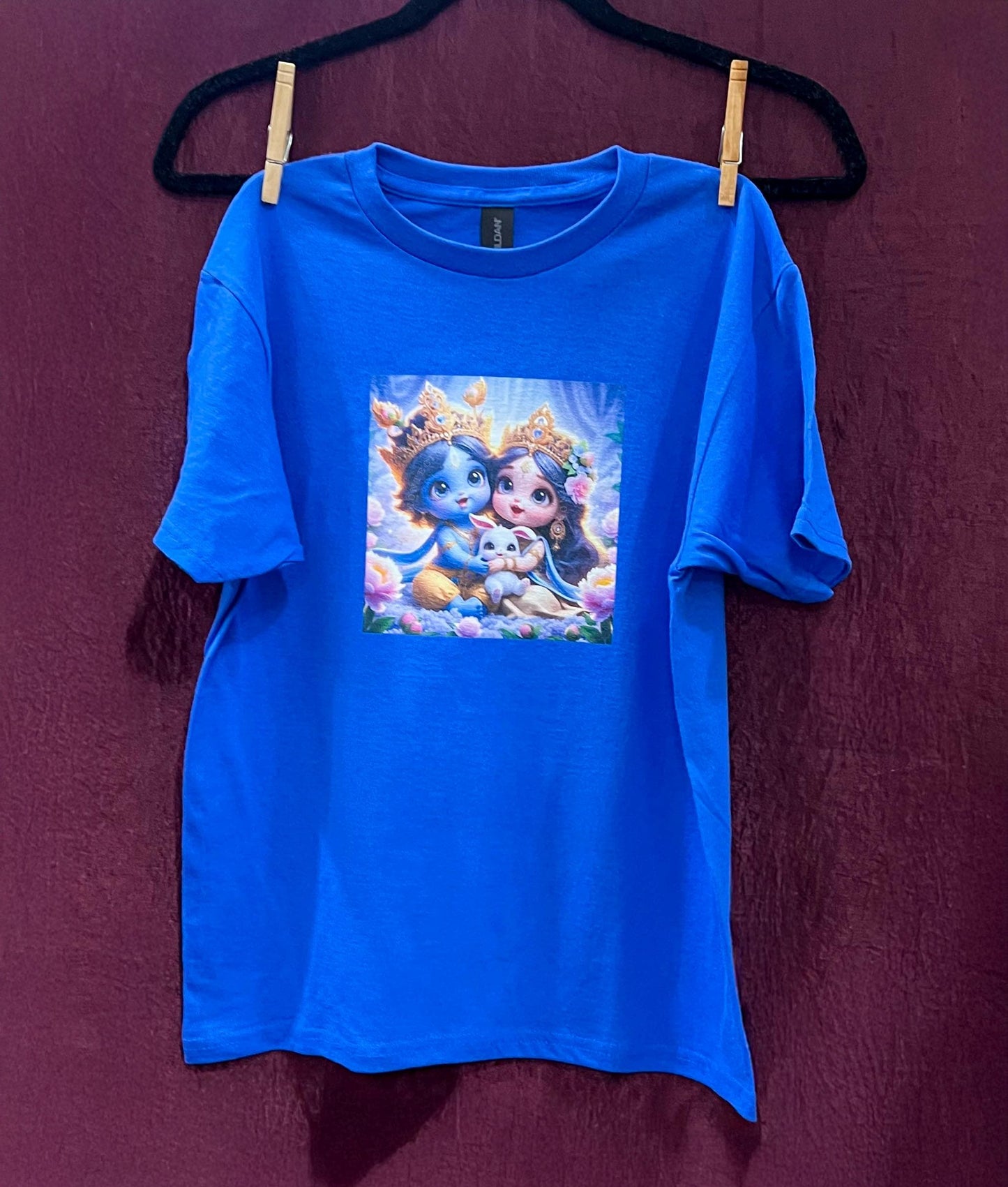 Kids T-Shirt Adorable Custom Radha-Krishna Devotional Gift - Size Medium