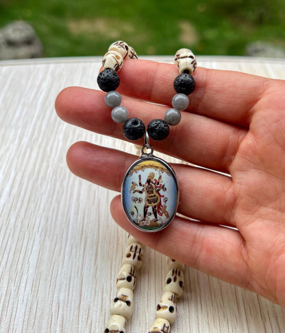 Kali Necklace | Handmade Hinduism Goddess Jewelry Gift - 17.5" Long