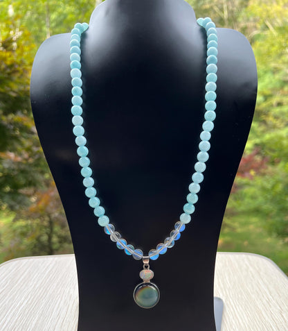 Mirage Mood Necklace Sterling Silver Pendant | Handmade Gemstone Blessing Jewelry Gift