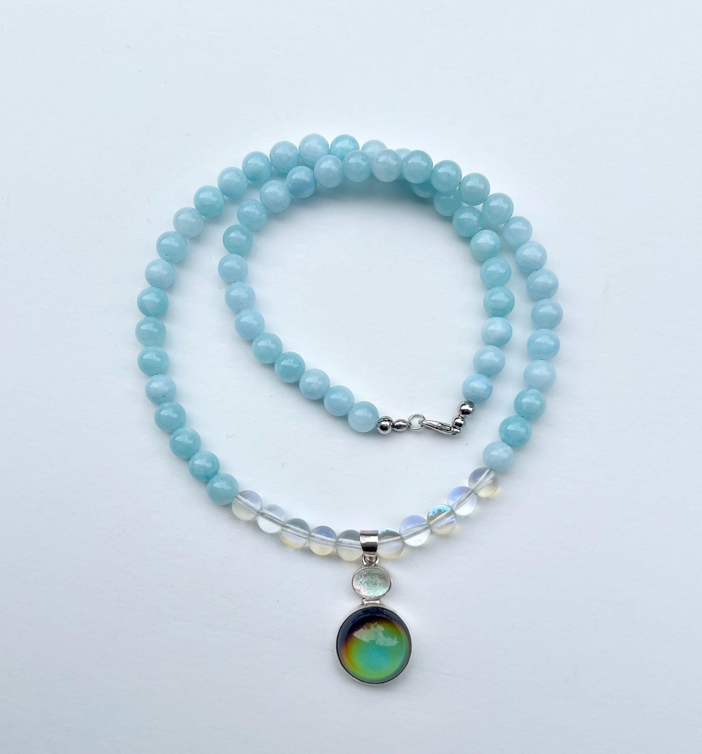 Mirage Mood Necklace Sterling Silver Pendant | Handmade Gemstone Blessing Jewelry Gift