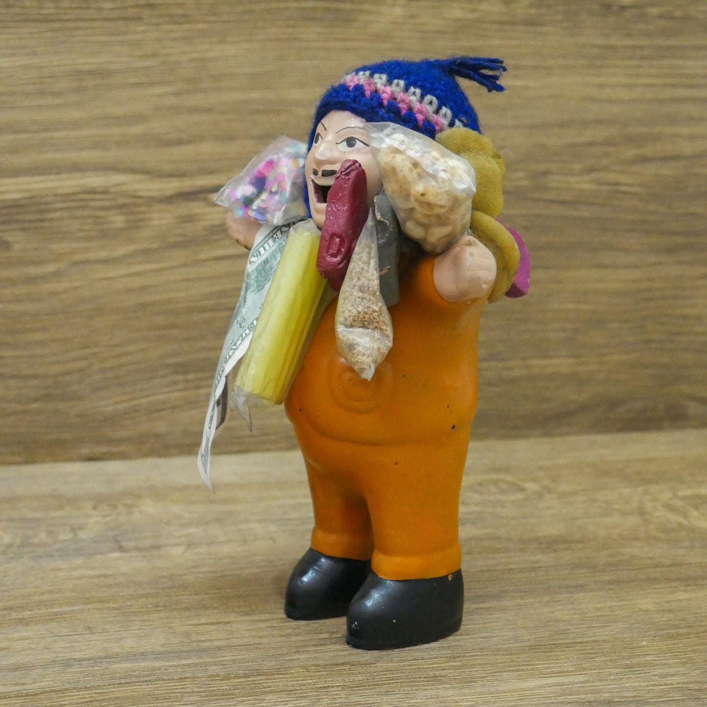 Vintage Handmade Ekeko Doll | God of Abundance Prosperity Good Luck Figurine - 7.5" Tall