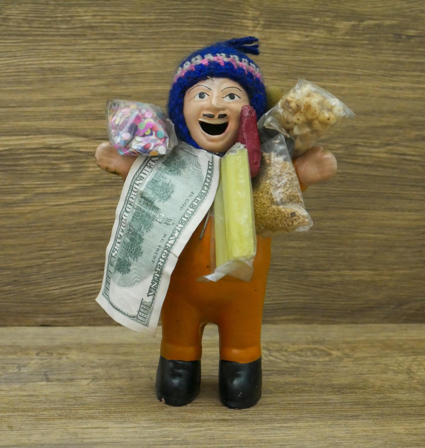 Vintage Handmade Ekeko Doll | God of Abundance Prosperity Good Luck Figurine - 7.5" Tall