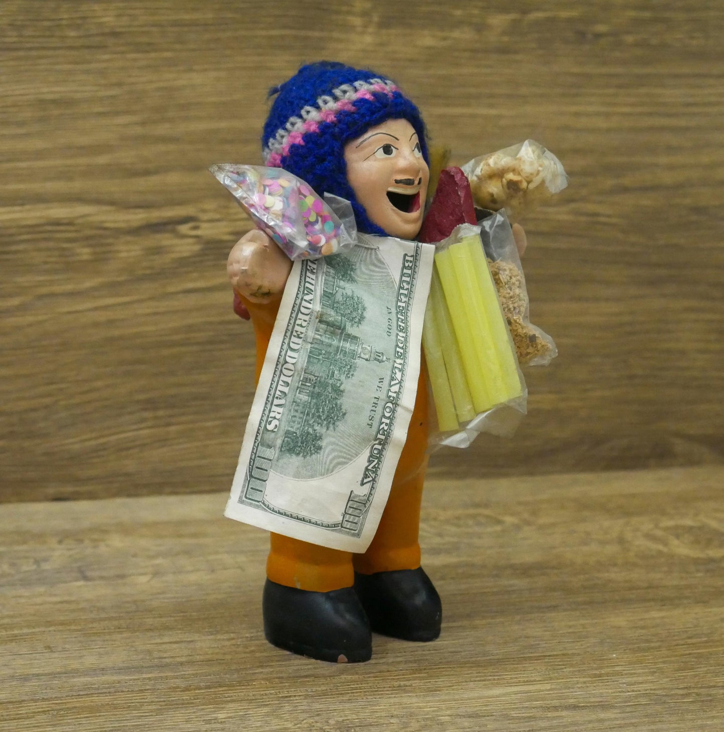 Vintage Handmade Ekeko Doll | God of Abundance Prosperity Good Luck Figurine - 7.5" Tall