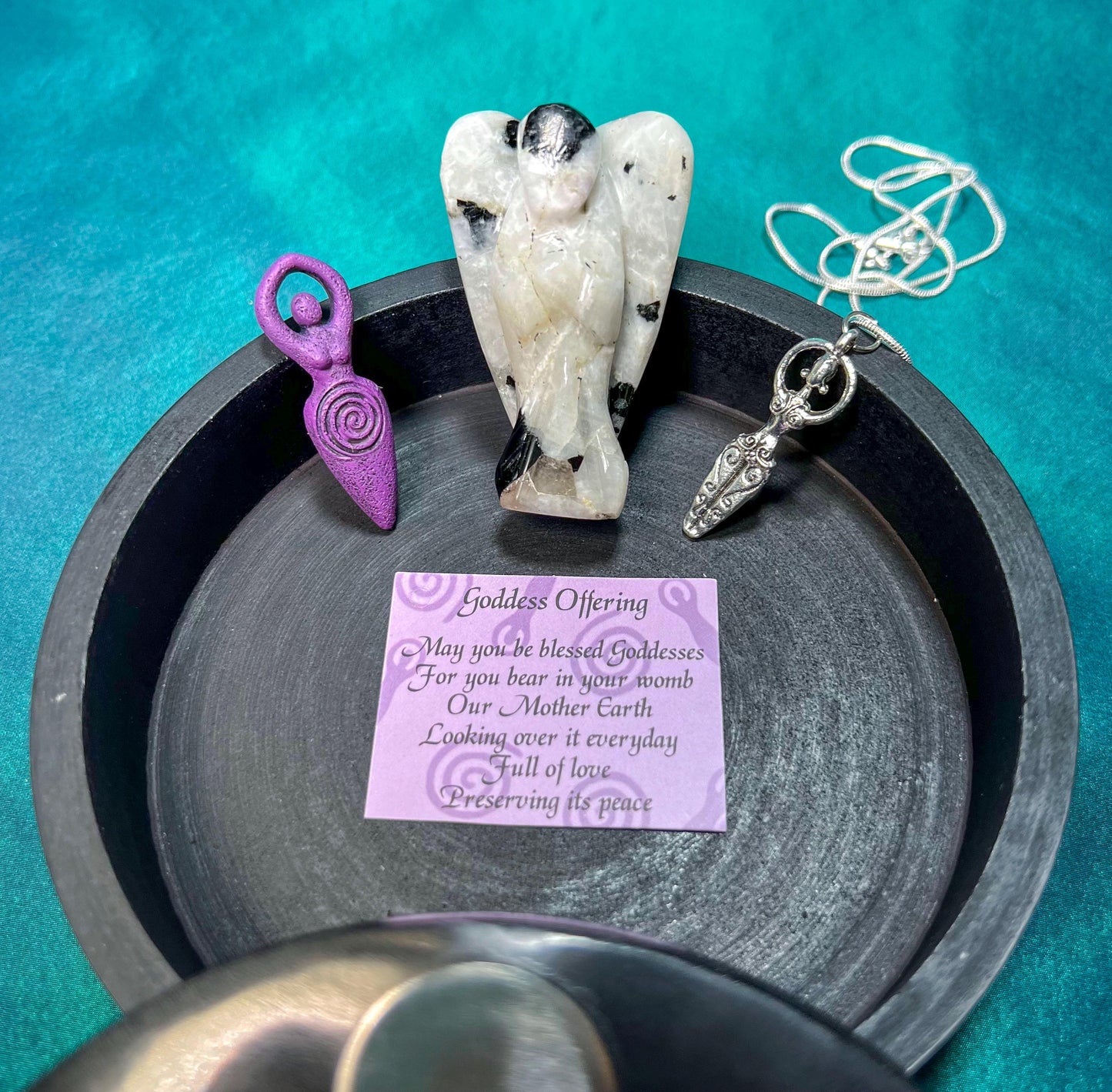 Spiral Goddess Gift Set | Jewelry Trinket Box | Quartz Angel | Goddess Necklace | Mini Deity