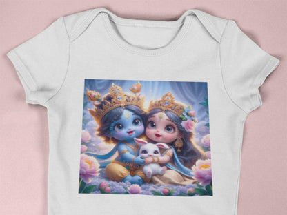 Sri Radha Krishna Baby Bodysuit | Custom Devotional Coming Home Outfit Gift