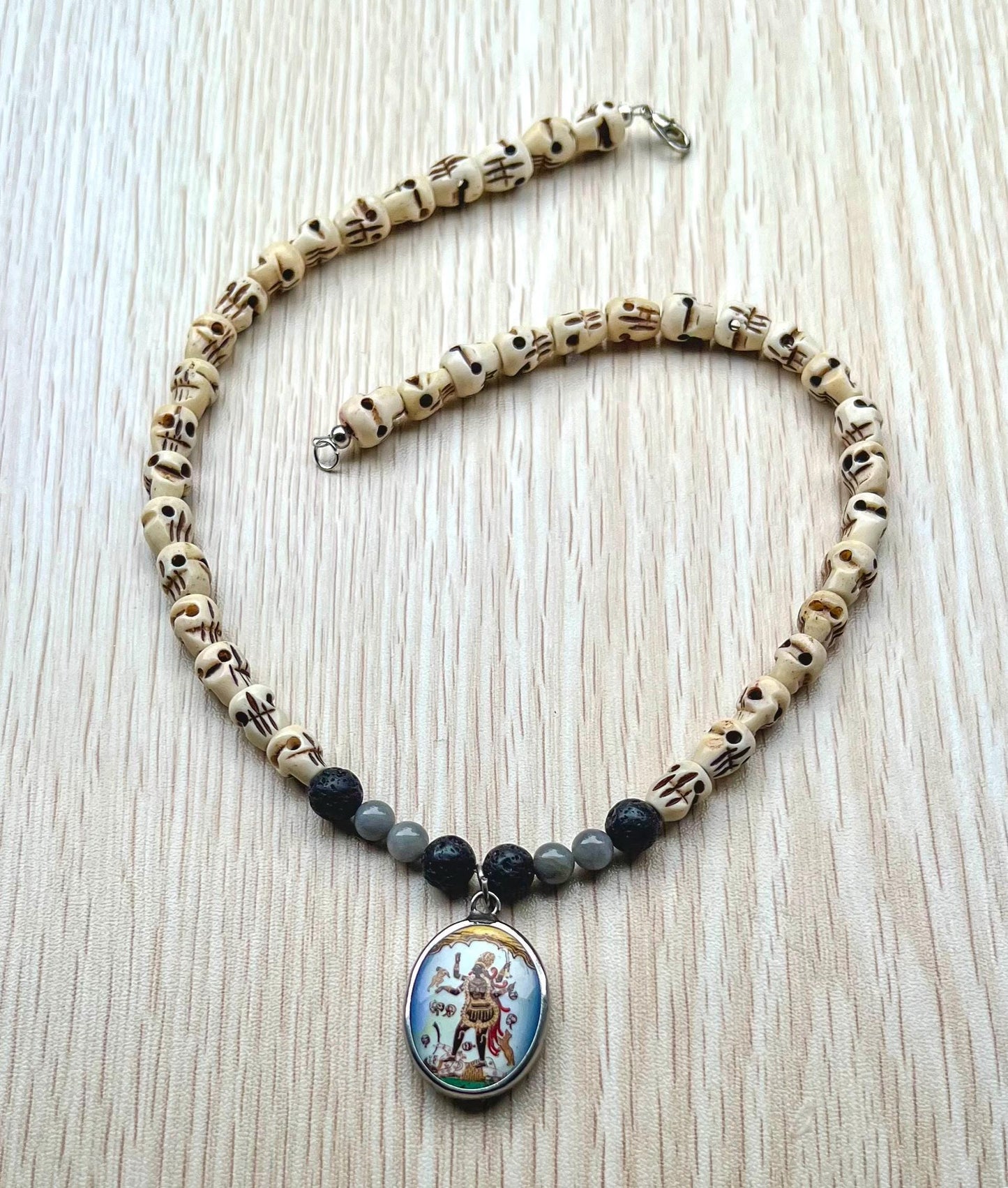 Kali Necklace | Handmade Hinduism Goddess Jewelry Gift - 17.5" Long