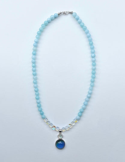 Mirage Mood Necklace Sterling Silver Pendant | Handmade Gemstone Blessing Jewelry Gift
