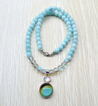 Mirage Mood Necklace Sterling Silver Pendant | Handmade Gemstone Blessing Jewelry Gift