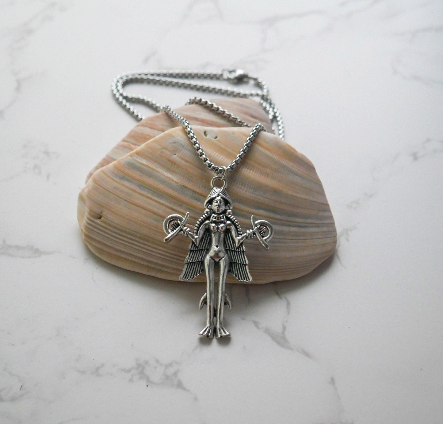 Goddess Lilith Inanna Unisex Pendant Necklace - Snake or Box Venetian Options