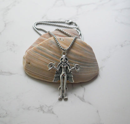 Goddess Lilith Inanna Unisex Pendant Necklace - Snake or Box Venetian Options