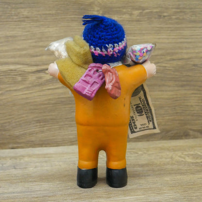 Vintage Handmade Ekeko Doll | God of Abundance Prosperity Good Luck Figurine - 7.5" Tall