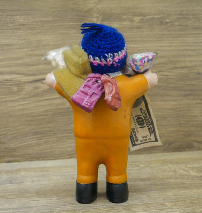 Vintage Handmade Ekeko Doll | God of Abundance Prosperity Good Luck Figurine - 7.5" Tall