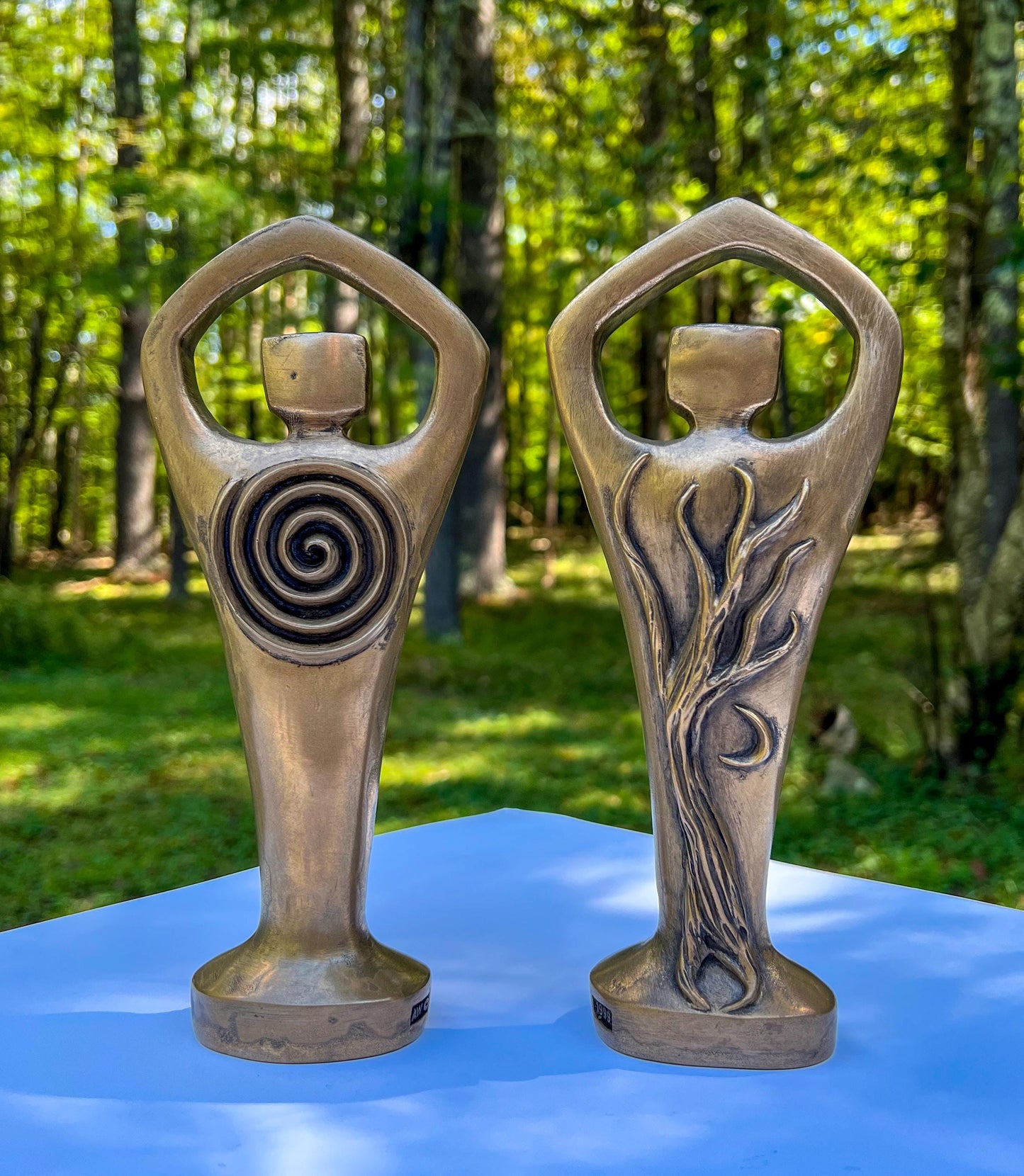 Spiral Lord Cold Cast Bronze Statue | Vintage Divine Masculine Spring God