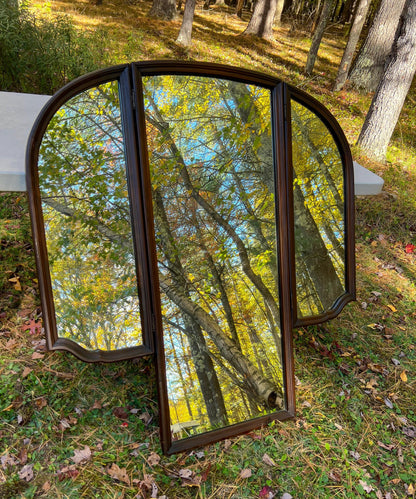 45" Tall Antique Solid Wood Mirror – Original Glass & Hardware - Very heavy