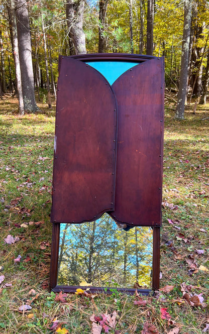 45" Tall Antique Solid Wood Mirror – Original Glass & Hardware - Very heavy