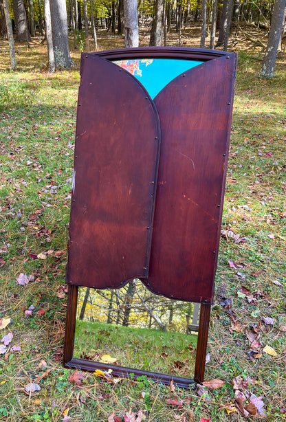 45" Tall Antique Solid Wood Mirror – Original Glass & Hardware - Very heavy