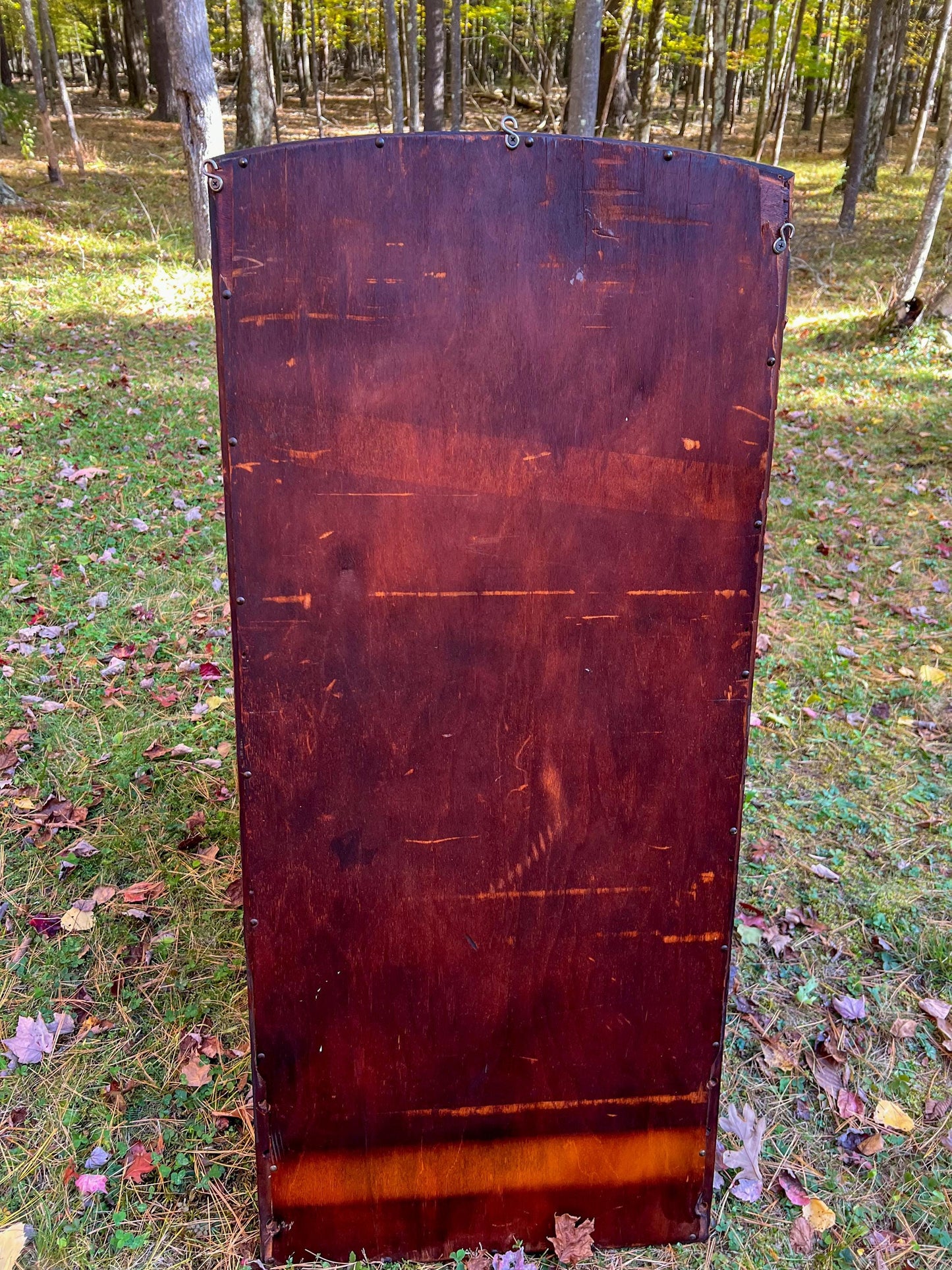 45" Tall Antique Solid Wood Mirror – Original Glass & Hardware - Very heavy