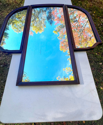 45" Tall Antique Solid Wood Mirror – Original Glass & Hardware - Very heavy