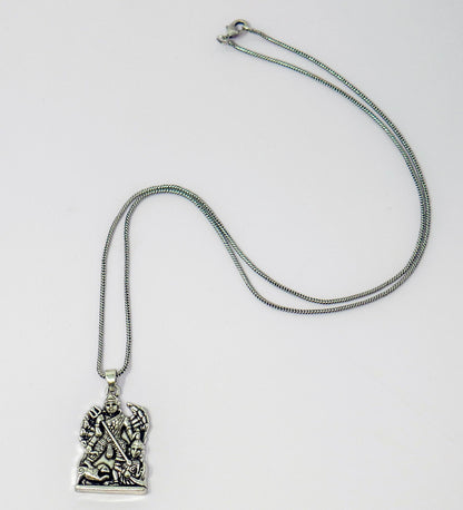 Durga Maa Brass Pendant Necklace • Hindu Goddess Spiritual Protection Jewelry