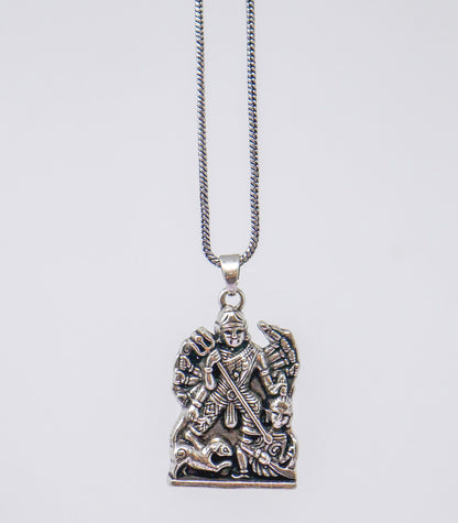 Durga Maa Brass Pendant Necklace • Hindu Goddess Spiritual Protection Jewelry