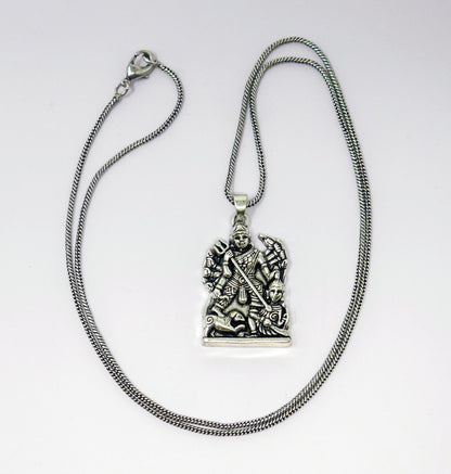 Durga Maa Brass Pendant Necklace • Hindu Goddess Spiritual Protection Jewelry