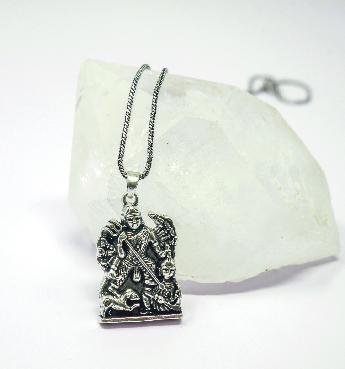 Durga Maa Brass Pendant Necklace • Hindu Goddess Spiritual Protection Jewelry