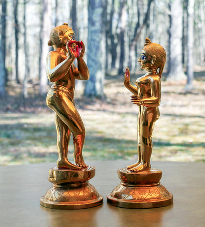 Vintage Brass Custom Made Rare Sri Sri Radha Krishna  With Dresses and Jewelry