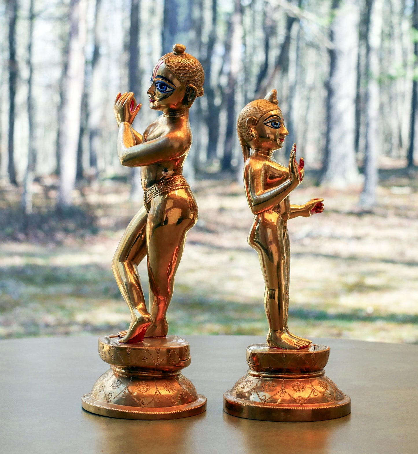 Vintage Brass Custom Made Rare Sri Sri Radha Krishna  With Dresses and Jewelry