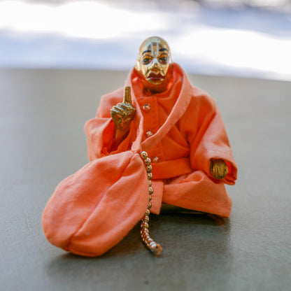 Vintage A.C. Bhaktivedanta Swami Prabhupada Murti Statue with Vyasasana & Clothes