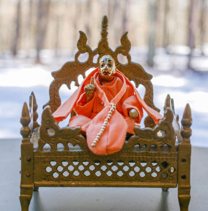 Vintage A.C. Bhaktivedanta Swami Prabhupada Murti Statue with Vyasasana & Clothes