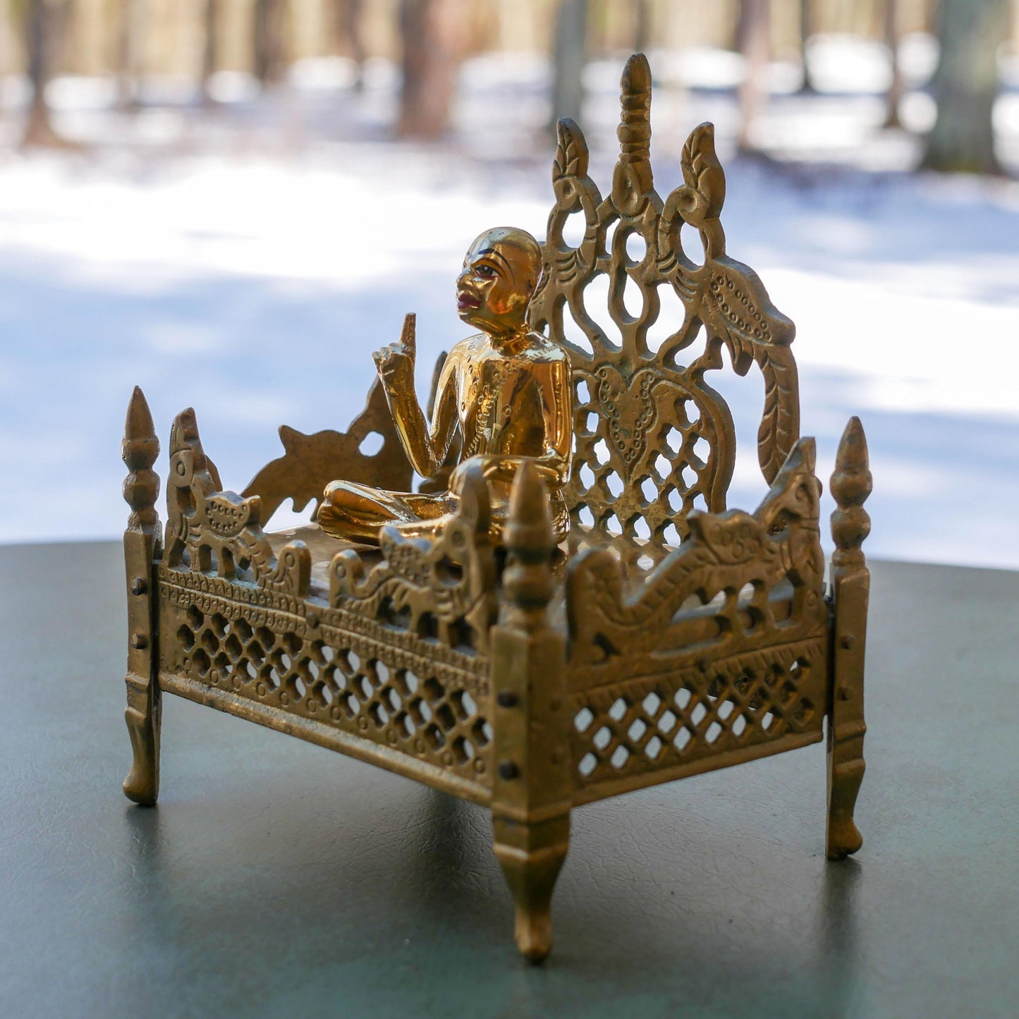 Vintage A.C. Bhaktivedanta Swami Prabhupada Murti Statue with Vyasasana & Clothes