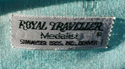 Vintage Aqua Blue 1960's Royal Traveller Medalist Hard Case Suitcase Luggage W/Key