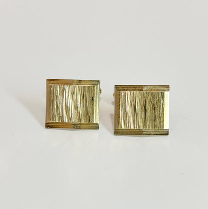 Vintage Gold-tone Retro Cufflinks | Gift for Him | Men's Suit & Tie Accessories