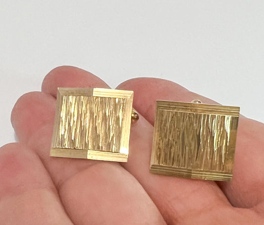 Vintage Gold-tone Retro Cufflinks | Gift for Him | Men's Suit & Tie Accessories