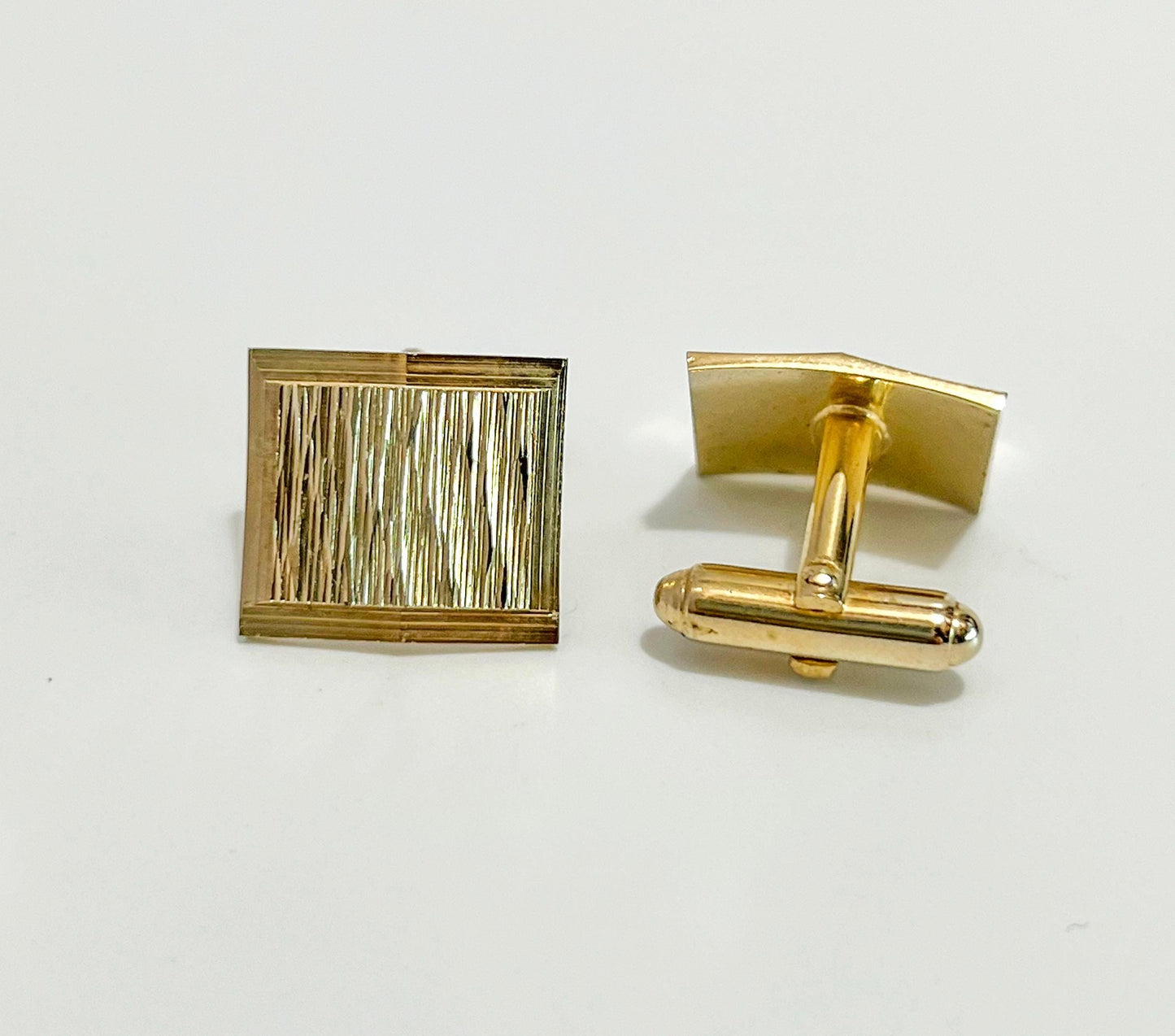 Vintage Gold-tone Retro Cufflinks | Gift for Him | Men's Suit & Tie Accessories