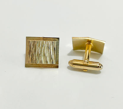 Vintage Gold-tone Retro Cufflinks | Gift for Him | Men's Suit & Tie Accessories