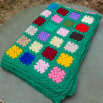 Vintage Handmade Granny Square Afghan Crochet Throw Sofa Blanket - 69" x 53"