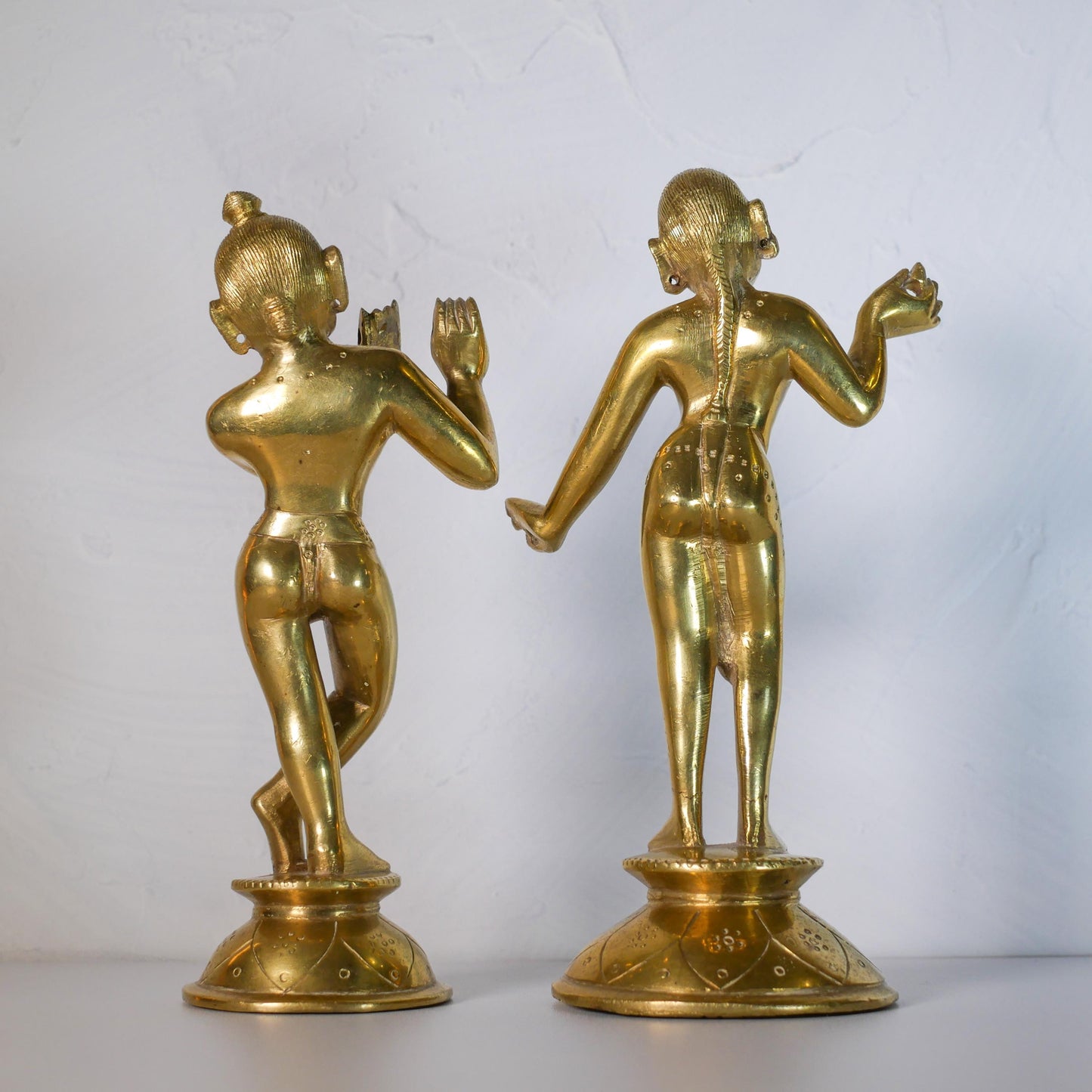 Vintage Radha Krishna Murtis with Dresses and Jewelry | Hand-Painted Hindu Deities