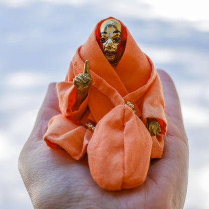 Vintage A.C. Bhaktivedanta Swami Prabhupada Murti Statue with Vyasasana & Clothes