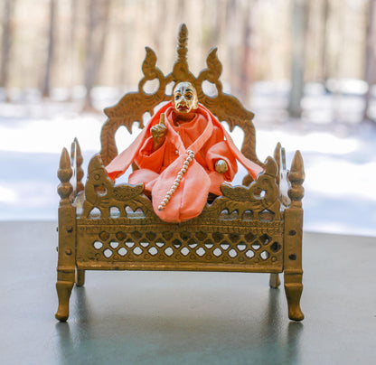 Vintage A.C. Bhaktivedanta Swami Prabhupada Murti Statue with Vyasasana & Clothes