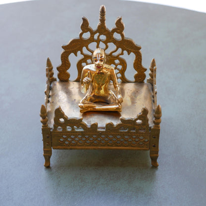 Vintage A.C. Bhaktivedanta Swami Prabhupada Murti Statue with Vyasasana & Clothes