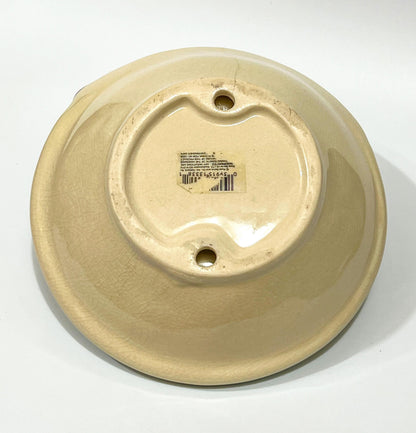 Vintage Russ Berrie Crackle Ceramic Snowman Christmas Holiday Candy Serving Bowl