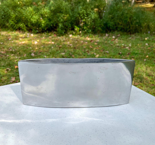 MCM Aluminum Ikebana Vase – Narrow Sculptural Centerpiece 11” Minimalist Decor