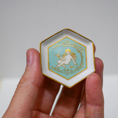 Vintage Spode England Fine Bone China Miniature Cherub Porcelain Set – Teal & Gold